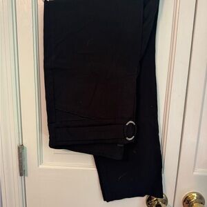 Black Pants with Belt Detail. Stretch Waist.